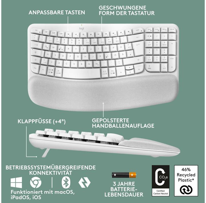 Produktbild Logitech Wave Keys (CH, Kabellos)