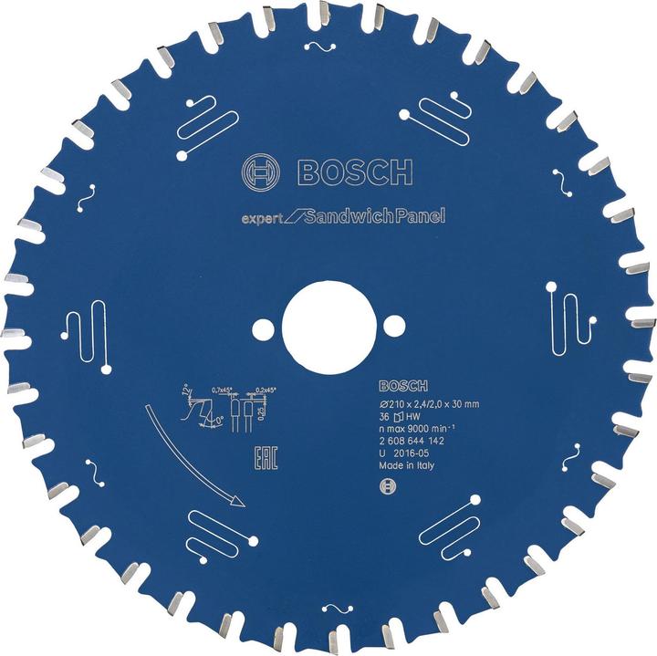 Produktbild Bosch Professional Zubehör Kreissägeblatt Expert for Sandwich Panel, 210 x 30 x 2,4 mm, 36