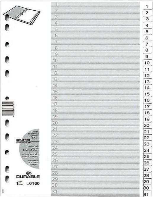 Image du produit Durable Index A4 1-31, avec feuille d'index