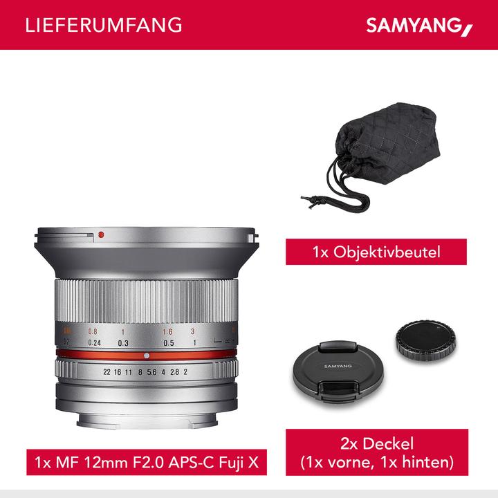 Immagine prodotto Samyang 12mm f/2 NCS CS Fujifilm XF (Fujifilm Fujinon XF, APS-C / DX)