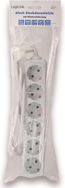 Image du produit LogiLink Bandeau de prises (6 x, CEE 7/3, 1.50 m)