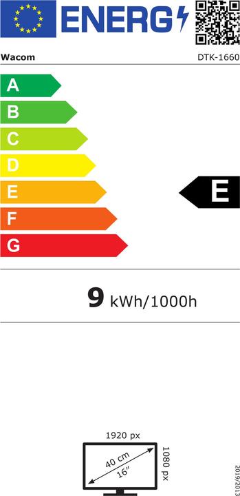 Label énergétique Wacom Cintiq 16 (16", 5080 lpi)