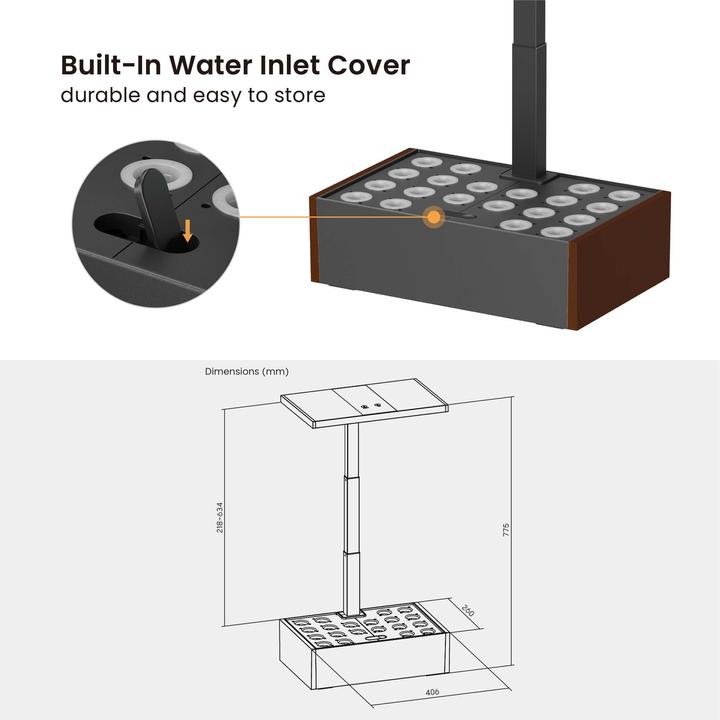 Image du produit Wiltec Système de jardinage intérieur marron Herbier Mini jardin d'intérieur LED