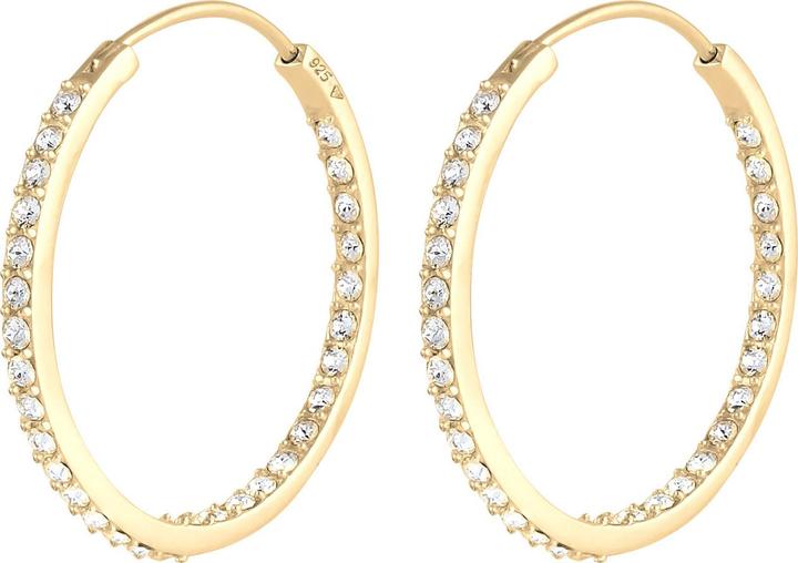 Produktbild Elli Ohrringe Creolen Kristalle Basic vergoldet (925 Sterling Silber vergoldet, Glaskristall)