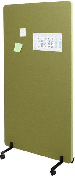 Actual product image Mendler Acoustic partition HWC-G77, pinboard, double-walled rollable fabric/textile, 147x80cm green (147 x 80 x 39 cm)