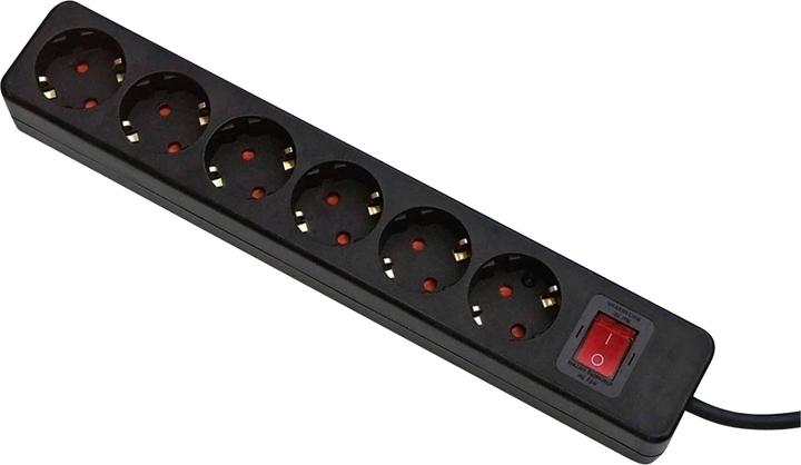 Actual product image Gebro 106149 Multiple socket outlet with switch 6-way black earthing contact 1 pc. (6 x, CEE 7/3, 1.50 m)