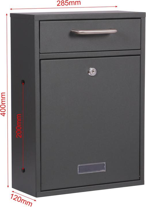 Immagine prodotto Wiltec 2x2 Boite aux lettres V52 Antracite con piedino di supporto con placca porta-nom Boite