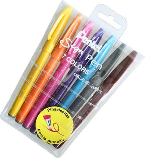 Produktbild Pentel Brush Sign Pen, Faserschreiber (Mehrfarbig, 7 x)
