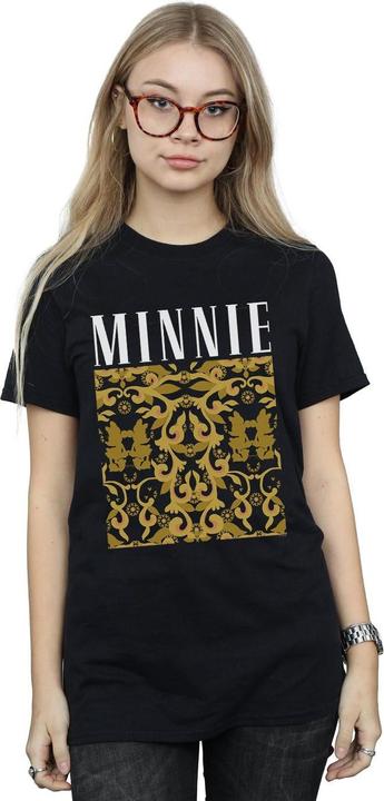 Actual product image Disney Womens/Ladies Minnie Mouse Baroque Pattern Cotton Boyfriend T-Shirt (XXL)