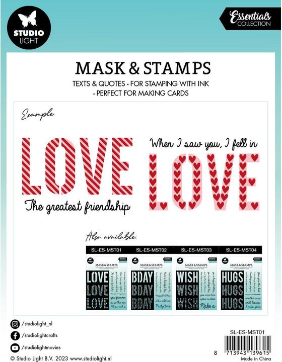 Image du produit Studio Light Masque & Tampon Sentiments d'amour Essentiels