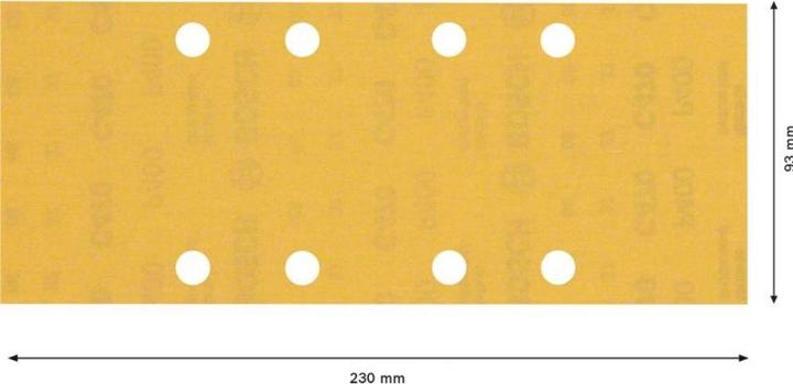 Produktbild Bosch Professional Zubehör EXPERT C470 Schleifpapier mit 8 Löchern für Schwingschleifer, 93 x 230 mm, G 400, 10-tlg. (400)
