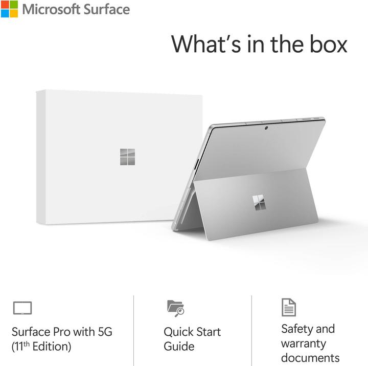 Actual product image Microsoft Surface Pro - Copilot+ PC - 11th Edition - 5G (power supply sold separately) (13", Snapdragon X Plus X1P-64-100, 16 GB, 256 GB, Without keyboard layout)