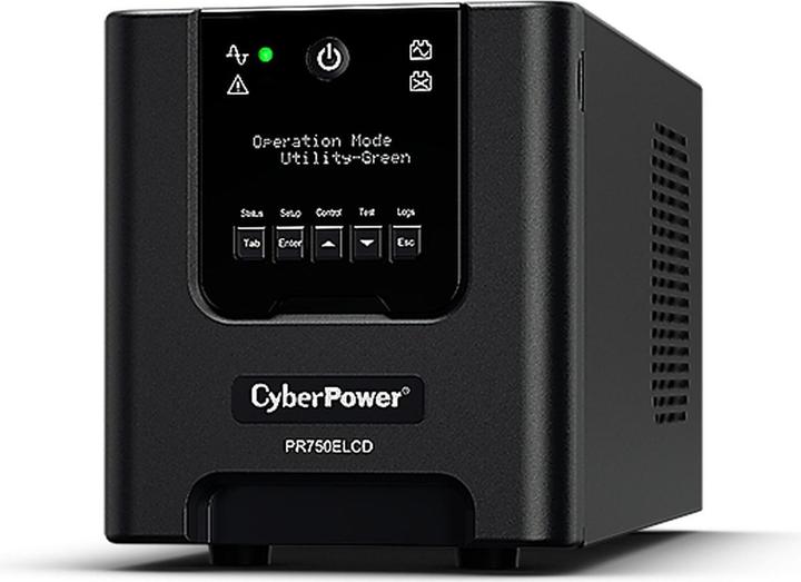 Produktbild Cyberpower PR750ELCD Line-Interactive 750VA/675W Sinsuwelle AVR LCD Ausgang(6) IEC RS232 USB HID EPO SNMP (O... (750 VA, 675 W, Line-Interaktiv USV)
