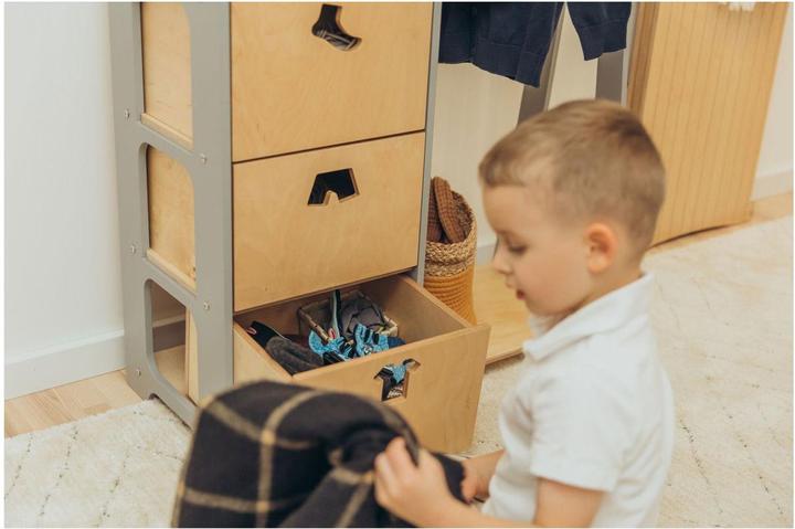 Immagine prodotto Duck Woodworks Cassettiere dell'armadio per bambini con maniglie a forma di abito