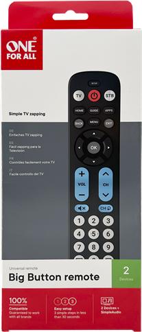Produktbild One for All Big Buttom Remote Universalfernbedienung URC 6821 (Universal Fernbedienung, Infrarot)