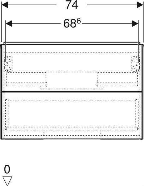 Immagine prodotto Geberit Mobiletto ONE, 2 cassetti, 74x50,4x47cm, 505.262.00. (51 x 47 x 57 cm)
