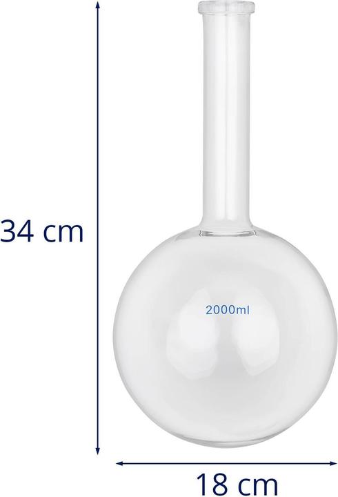 Produktbild Steinberg Stehkolben Standkolben 2000 ml langer Hals Borosilikatglas 3.3 bis 160 °C