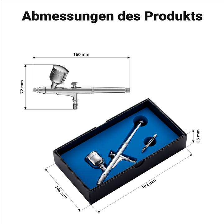 Immagine prodotto Wiltec Pistola per aerografo HS-30-1 Designs ugello da 0,3 mm Tazza per liquidi