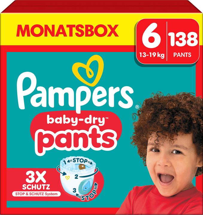 Actual product image Pampers Baby-Dry Pants Grösse (Size 6, Monthly box, 138 Piece)