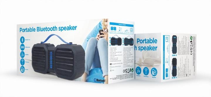Actual product image Gembird Portable Speaker||Black / Blue|Portable|1xAudio-In|1xMicroSD Card Slot|Bluetooth|SPK-BT-19 (4 h, Electrical connection)