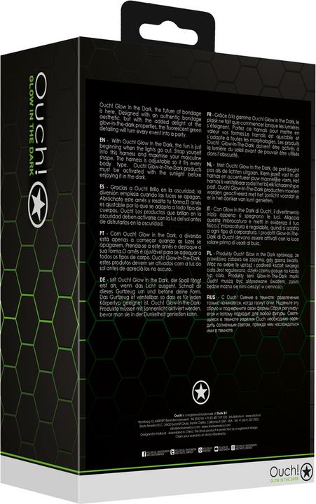 Actual product image Ouch! Cross Harness - Glow in the Dark