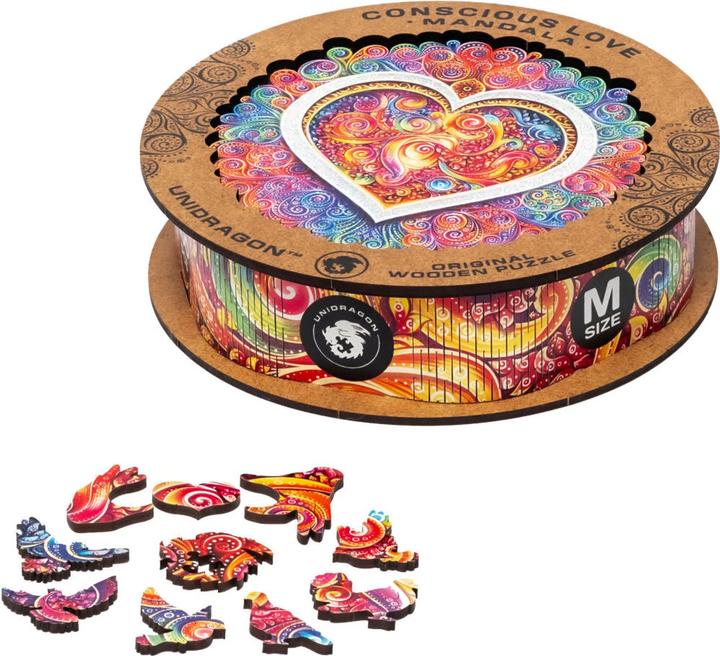 Unidragon Mandala Councious Love (200 Teile) - Holzpuzzle (200 Teile)