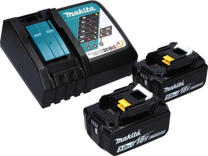Productafbeelding Makita DUB 363 RT2V Accu-blazer / bladzuiger 36 V ( 2x 18 V ) Borstelloos + zuigset + 2x accu 5.0 (Oplaadbare batterij, Vacuüm en ventilator)