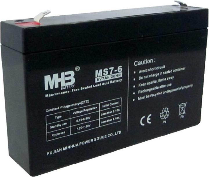 Image du produit Powerwalker Batterie MHB MS7-6 - 6V 7Ah Batterie de rechange au plomb pour onduleur