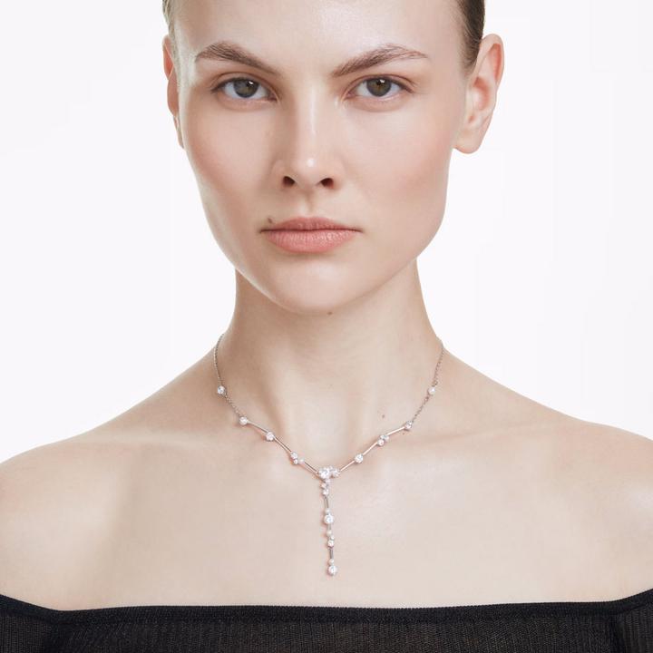 Produktbild Swarovski Constella Y Halskette Kristallperle Rundschliffe Weiss (Swarovski Metall, 38 cm)