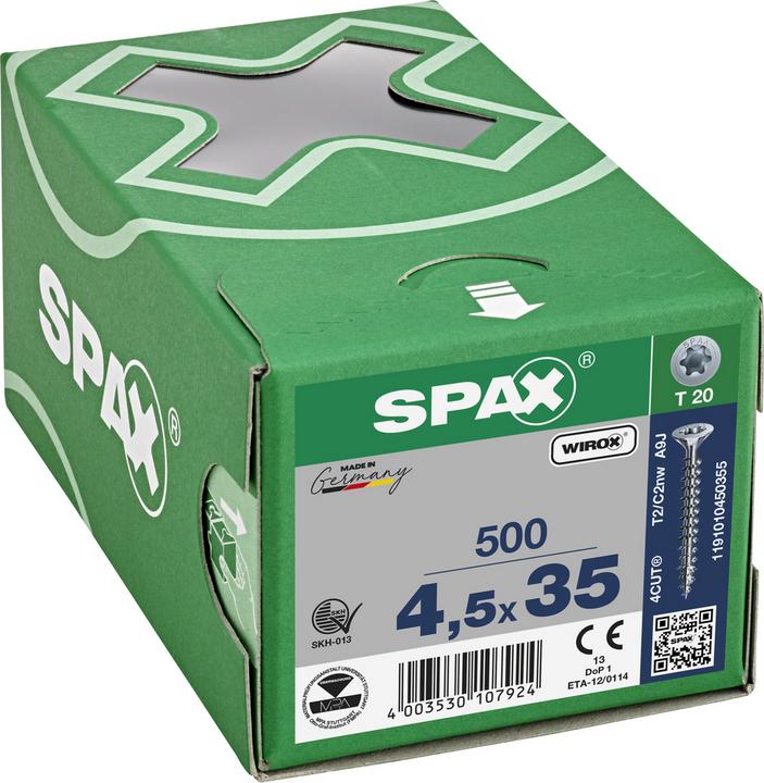 Produktbild Spax Spanplattenschrauben SK T20 4,5x35 mm (500 Schrauben pro Stück)