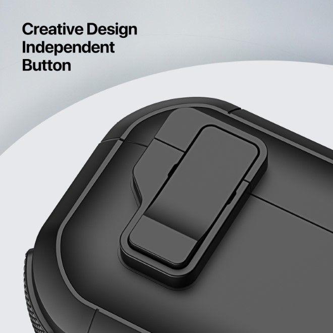 Productafbeelding Dux Ducis Headphone case - AirPods 4 PECP Series PC+TPU Cover with Hook White (Hoes voor oplaadkoffer)