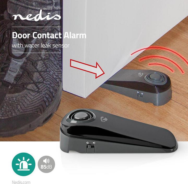 Image du produit Nedis Alarme porte/fenêtre Fonctionne sur pile 1x CR123A 85 dB Gris/Noir 135 mm Gris/Noir