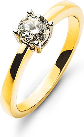 Actual product image Natsumi Schmuck Diamond Ring Yellow Gold 18K/750 0.33 ct H si (53, 750/18 K Gold)