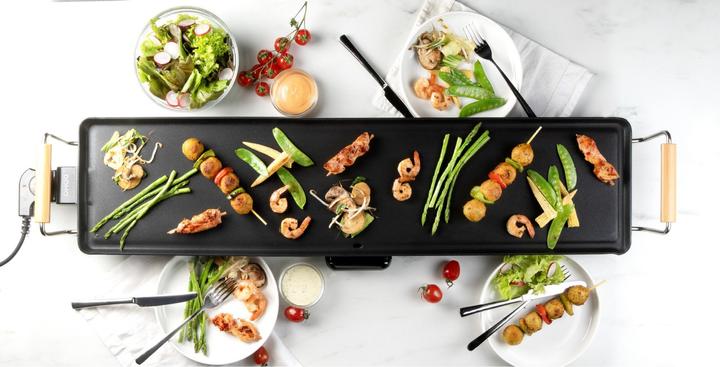 Produktbild Domo DO8313TP Teppanyaki XXL 'Family & friends' - 90 cm - 1800 W - houtlook (DO8313TP) (EU-Stecker)