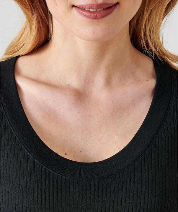 Image du produit La Redoute Collections T-shirt manches longues thermolactyl col rond dégagé, côtes molletonnées femme (L)