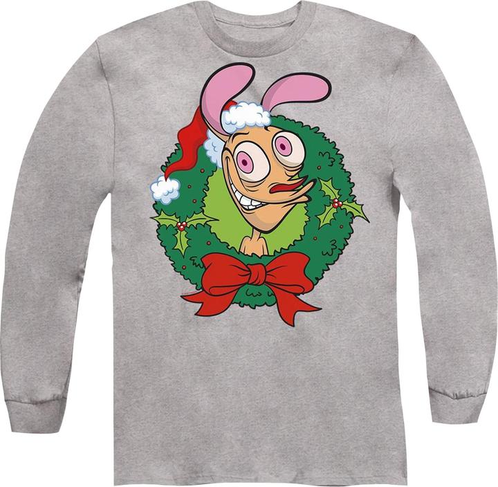 Immagine prodotto Ren & Stimpy Maglietta Natale Corona di Fiori Adulto Unisex (XL)