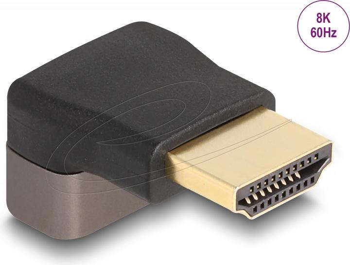 Produktbild Delock HDMI Adapter Stecker zu Buchse 90° oben gewinkelt 8K 60 Hz grau Metall (HDMI, 3.01 cm)