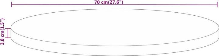 Image du produit VidaXL Plateau de table Plateau en bois massif Ø 70x3,8cm Rond Bois massif Mango