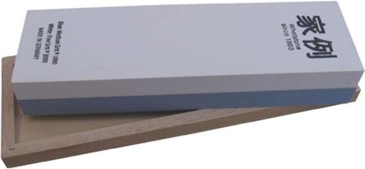 Festartikel Müller Pierre à aiguiser L200xl60xH30mm 1000 / 3000 dans une boîte en bois