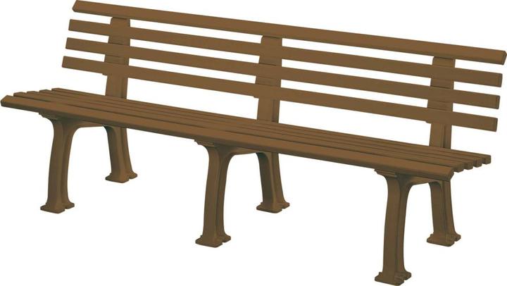 Actual product image Blome Juist plastic 4-seater garden bench chocolate brown