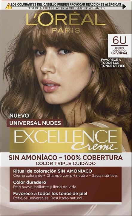 Immagine prodotto L'Oréal Paris Excellence Creme Universal Nudes 6U Tintura per capelli biondo scuro 173g (6U Biondo scuro)