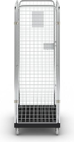 Immagine prodotto eurokraft basic Rollcontainer con pareti in griglia, 4 lati utili, nero / zincato. (500 kg)