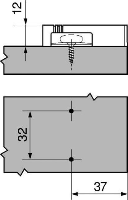 Actual product image Blum Cross double adapter plate