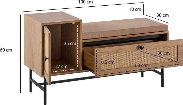 Produktbild FineBuy Schuhbank (100 cm)