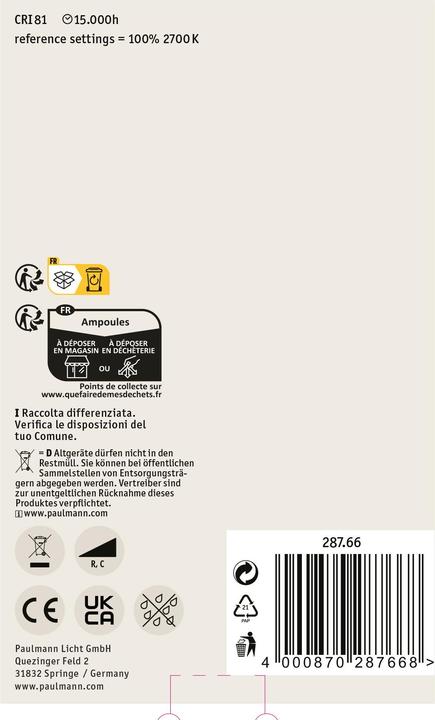 Produktbild Paulmann Globe Inner Shape (E27, 4 W, 270 lm, 1 x, G)