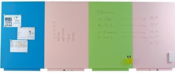 Immagine prodotto Rocada Sistema di lavagne modulari Skin, utilizzabile in formato verticale e orizzontale, lamiera d'acciaio (75 x 115 cm)
