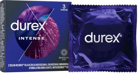 Immagine prodotto Durex Preservativi a costine intensi con linguette e gel stimolante 3 pezzi (3 pz.)