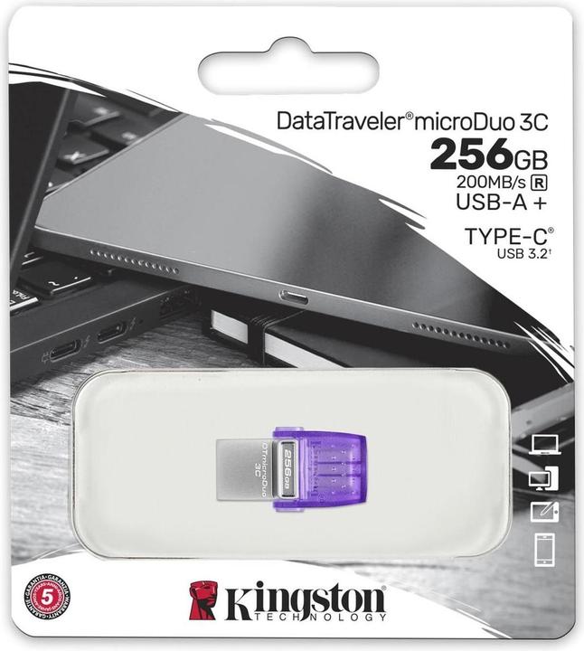 Actual product image Kingston DataTraveler microDuo 3C (256 GB, USB 3.2, USB-C)