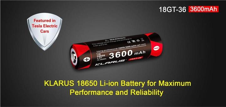 Klarus 18650 18GT-36 3600 mAh LiR Akku