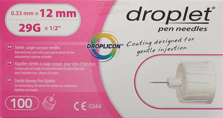Immagine prodotto Droplet Aghi a penna 12 mm 100 pz (Aghi a penna + aghi monouso)